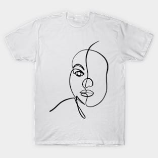 women face one line minimal art T-Shirt